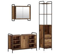 vidaXL Ensemble d'armoire de Salle de Bain 3 pc Bois Ancien