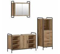 vidaXL Ensemble d'armoire de Salle de Bain 3 pc Chêne Artisanal