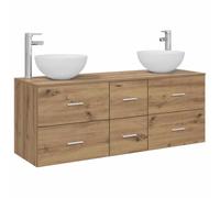 vidaXL Ensemble d'armoire de Salle de Bain 3 pc Chêne Artisanal