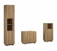 vidaXL Ensemble d'armoire de Salle de Bain 3 pc Chêne Artisanal