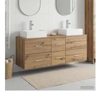 vidaXL Ensemble d'armoire de Salle de Bain 3 pc Chêne Artisanal