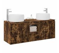 vidaXL Ensemble d'armoire de Salle de Bain 3 pc Chêne fumé