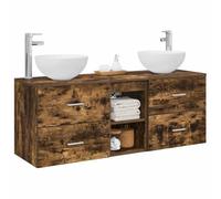 vidaXL Ensemble d'armoire de Salle de Bain 3 pc Chêne fumé