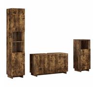 vidaXL Ensemble d'armoire de Salle de Bain 3 pc Chêne fumé