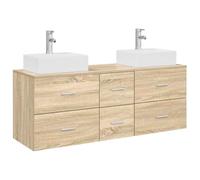 vidaXL Ensemble d'armoire de Salle de Bain 3 pc Chêne Sonoma