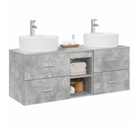 vidaXL Ensemble d'armoire de Salle de Bain 3 pc Gris béton