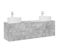 vidaXL Ensemble d'armoire de Salle de Bain 3 pc Gris béton