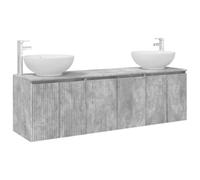 vidaXL Ensemble d'armoire de Salle de Bain 3 pc Gris béton