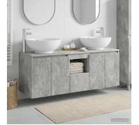 vidaXL Ensemble d'armoire de Salle de Bain 3 pc Gris béton