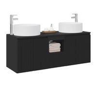 vidaXL Ensemble d'armoire de Salle de Bain 3 pc Noir