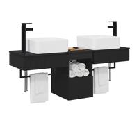 vidaXL Ensemble d'armoire de Salle de Bain 3 pc Noir 53 x 35 x 39 cm