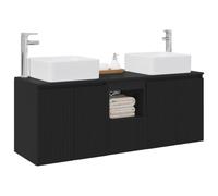 vidaXL Ensemble d'armoire de Salle de Bain 3 pc Noir 53 x 35 x 63 cm