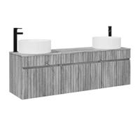 vidaXL Ensemble d'armoire de Salle de Bain 3 pc Sonoma Gris