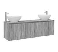 vidaXL Ensemble d'armoire de Salle de Bain 3 pc Sonoma Gris