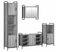 vidaXL Ensemble d'armoire de Salle de Bain 4 pc Sonoma Gris