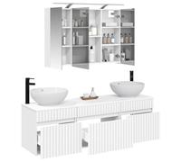 vidaXL Ensemble d'armoire de Salle de Bain 4 pcs Blanc,