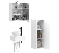 vidaXL Ensemble d'armoire de Salle de Bain 4 pcs Blanc,
