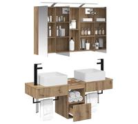 vidaXL Ensemble d'armoire de Salle de Bain 4 pcs Chêne Artisanal,
