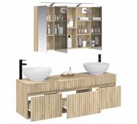 vidaXL Ensemble d'armoire de Salle de Bain 4 pcs Chêne Sonoma,