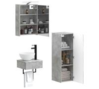 vidaXL Ensemble d'armoire de Salle de Bain 4 pcs Gris béton,