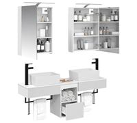 vidaXL Ensemble d'armoire de Salle de Bain 5 pcs Blanc,