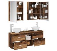 vidaXL Ensemble d'armoire de Salle de Bain 5 pcs Bois Ancien,