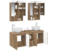 vidaXL Ensemble d'armoire de Salle de Bain 5 pcs Chêne Artisanal,