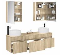 vidaXL Ensemble d'armoire de Salle de Bain 5 pcs Chêne Sonoma,