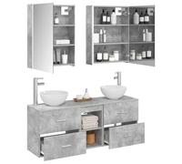 vidaXL Ensemble d'armoire de Salle de Bain 5 pcs Gris béton,