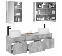 vidaXL Ensemble d'armoire de Salle de Bain 5 pcs Gris béton,