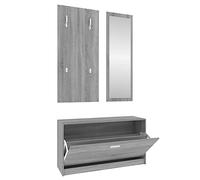vidaXL Ensemble d'Armoires à Chaussures 3-en-1 Range-Chaussures Armoire de Rangement Meuble à Chaussures Entrée Couloir Salon Sonoma Gris