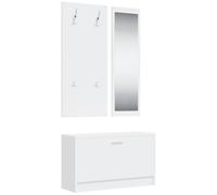 vidaXL Ensemble d'Armoires à Chaussures 3-en-1 Range-Chaussures Armoire de Rangement Meuble à Chaussures Entrée Couloir Salon Blanc Bois d'Ingénierie