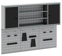 vidaXL Ensemble d'armoires à outils 4 pièces Noir Acier thermolaqué