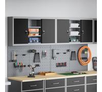 vidaXL Ensemble d'armoires à outils 6 pcs noir Acier revêtu par poudre