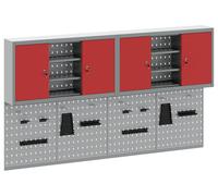 vidaXL Ensemble d'armoires à outils 6 pièces Rouge Acier thermolaqué
