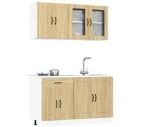 vidaXL Ensemble d'armoires de cuisine 4 pcs Kalmar bois d'ingénierie, ensemble d'armoires, étagère de rangement, placard, 3314854