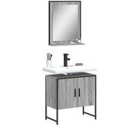 vidaXL Ensemble d'armoires de salle de bain 2 pcs sonoma gris