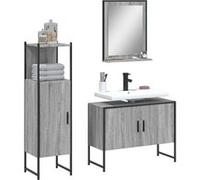 vidaXL Ensemble d'armoires de salle de bain 3214352, 3 pièces avec miroir – Sonoma gris