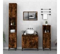 VIDAXL Armoires Salle de Bain 3 Pièces - Chêne Fumé