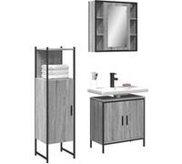 vidaXL Ensemble d'armoires de salle de bain 3 pcs - Sonoma gris