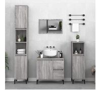 vidaXL Ensemble d'armoires de salle de bain 3 pcs sonoma gris 3185549