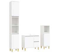 vidaXL Ensemble d'armoires salle de bain 3 pcs blanc bois d'ingénierie 3185535