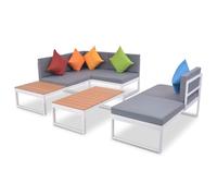 vidaXL Ensemble de salon de jardin 4 pièces avec coussins Aluminium et WPC
