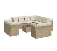 Salon de jardin modulable rotin beige 12 pieces 11 personnes