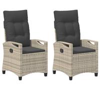 vidaXL - Ensemble de 2 chaises de jardin, gris clair et gris foncé, en acier et polyester
