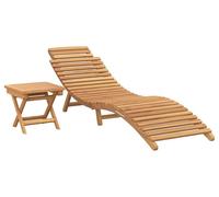 vidaXL Transat 2 pièces Marron 198 x 55 x 58,5 cm Bois de teck massif