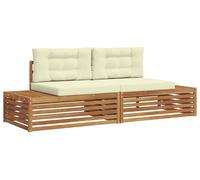 vidaXL : Ensemble de 2 fauteuils d'extérieur en bois d'acacia massif et polyester