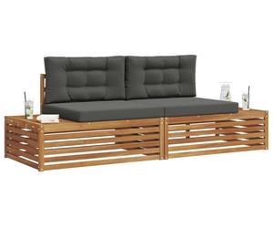 vidaXL : Ensemble de 2 fauteuils d'extérieur en bois d'acacia massif et polyester