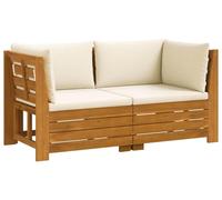 vidaXL : Ensemble de 2 fauteuils d'extérieur en bois massif d'acacia, couleur marron