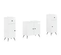 vidaXL Ensemble de 2 Meubles de Salle de Bain Breda Blanc Brillant